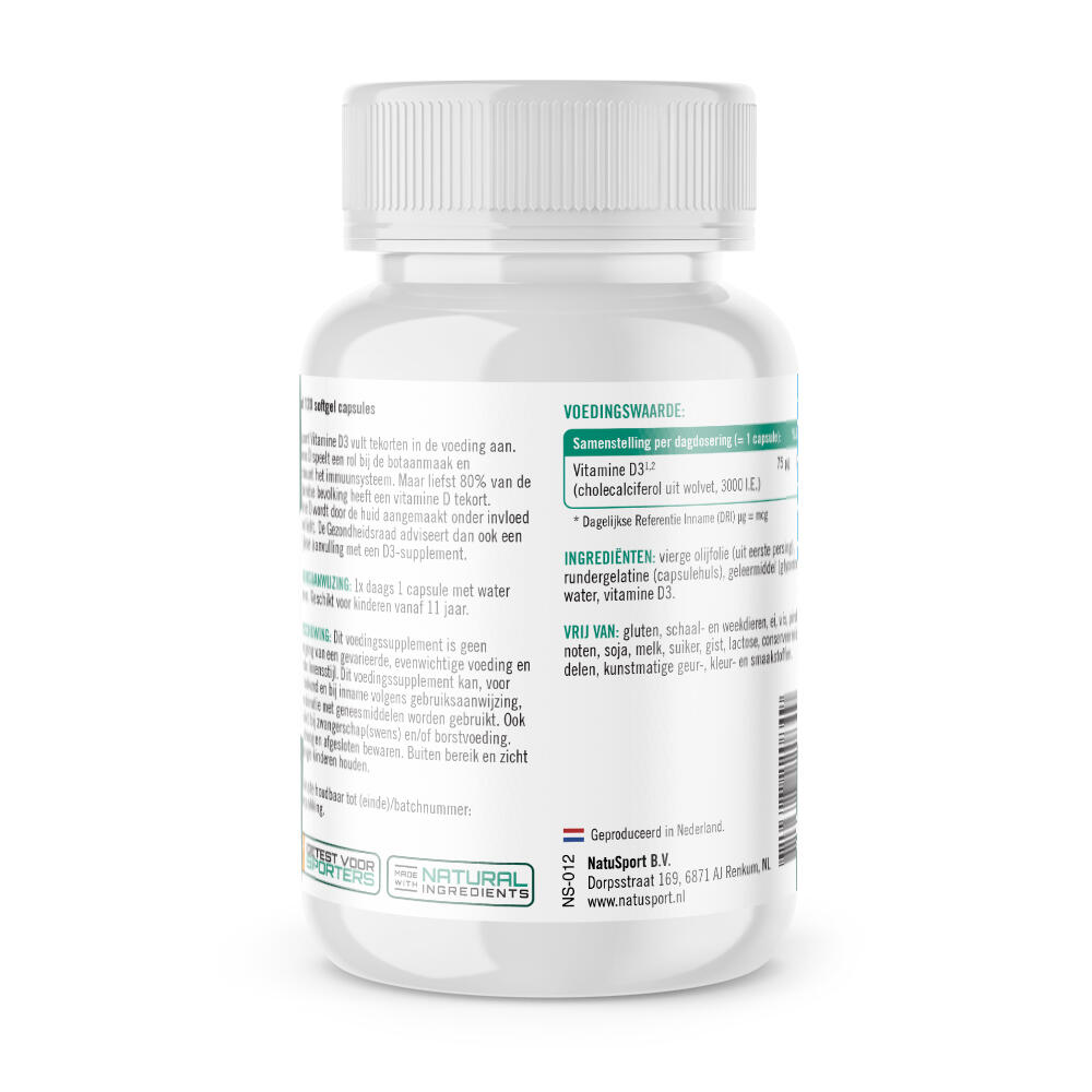 Vitamine D3 - NZVT Gecertificeerd - 120 capsules 2/2