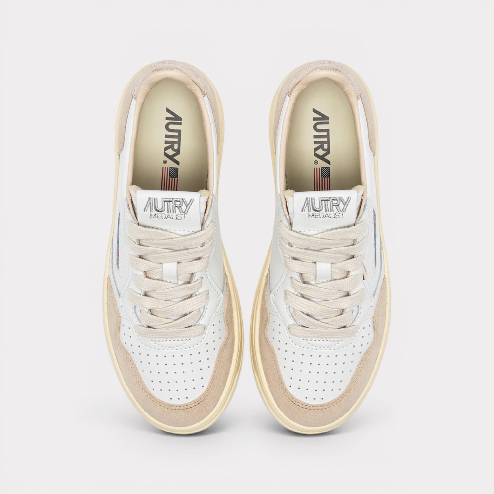 Scarpe Medalist Leather Suede Low White Beige 4/6