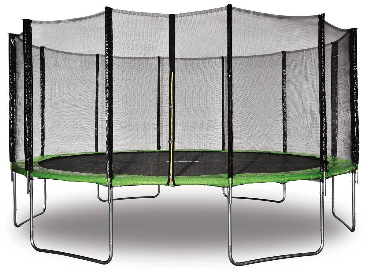 Trampoline  Yoopi  - Ø 4.90 m - Vert - Avec filet + échelle + couverture + kit 1/1