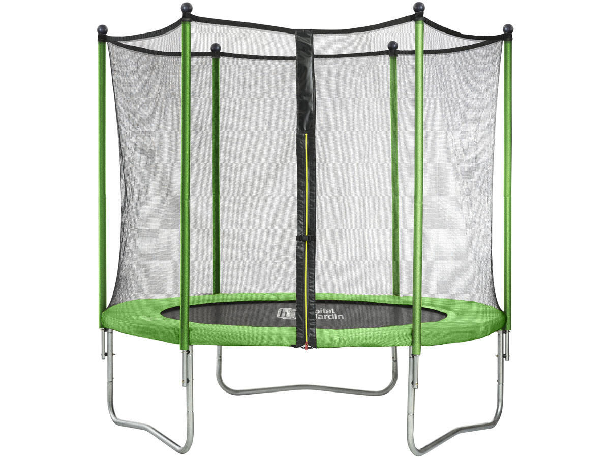 Trampoline Yoopi 2 - Ø 1.80 m - avec filet + échelle + couverture + kit d'ancr 2/5