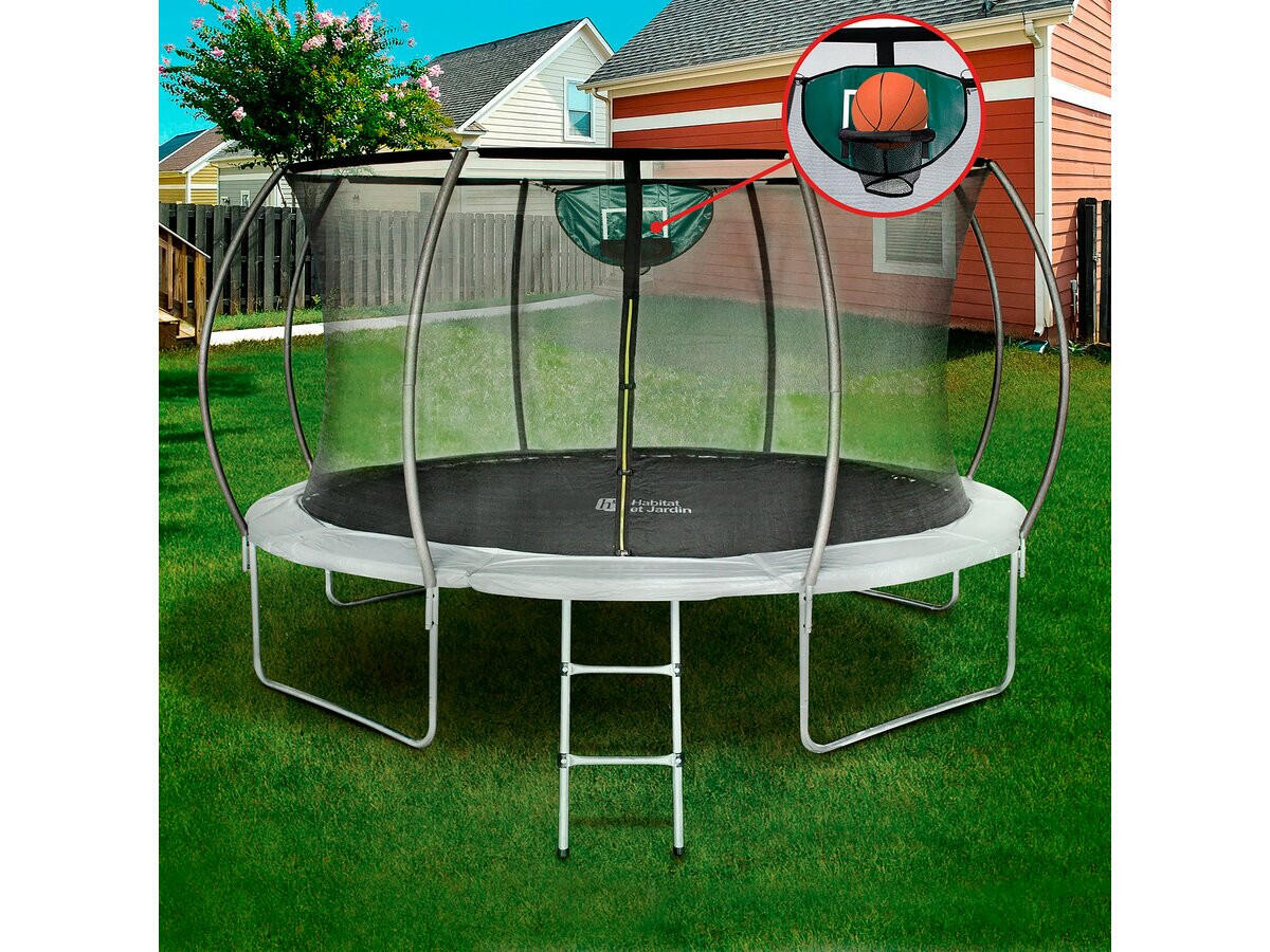 Trampoline avec filet intérieur jumper - Ø 4,25 m - Gris 2/5