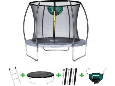 Trampolino con rete interna e cestino "Jumper" Ø244 - Grigio