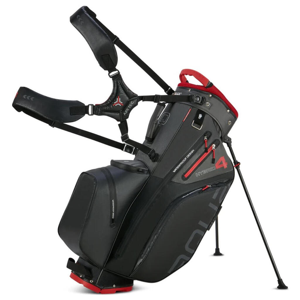 Aqua Hybrid 4 - Waterproof Golf Bag - Cart Bag - Black Gray