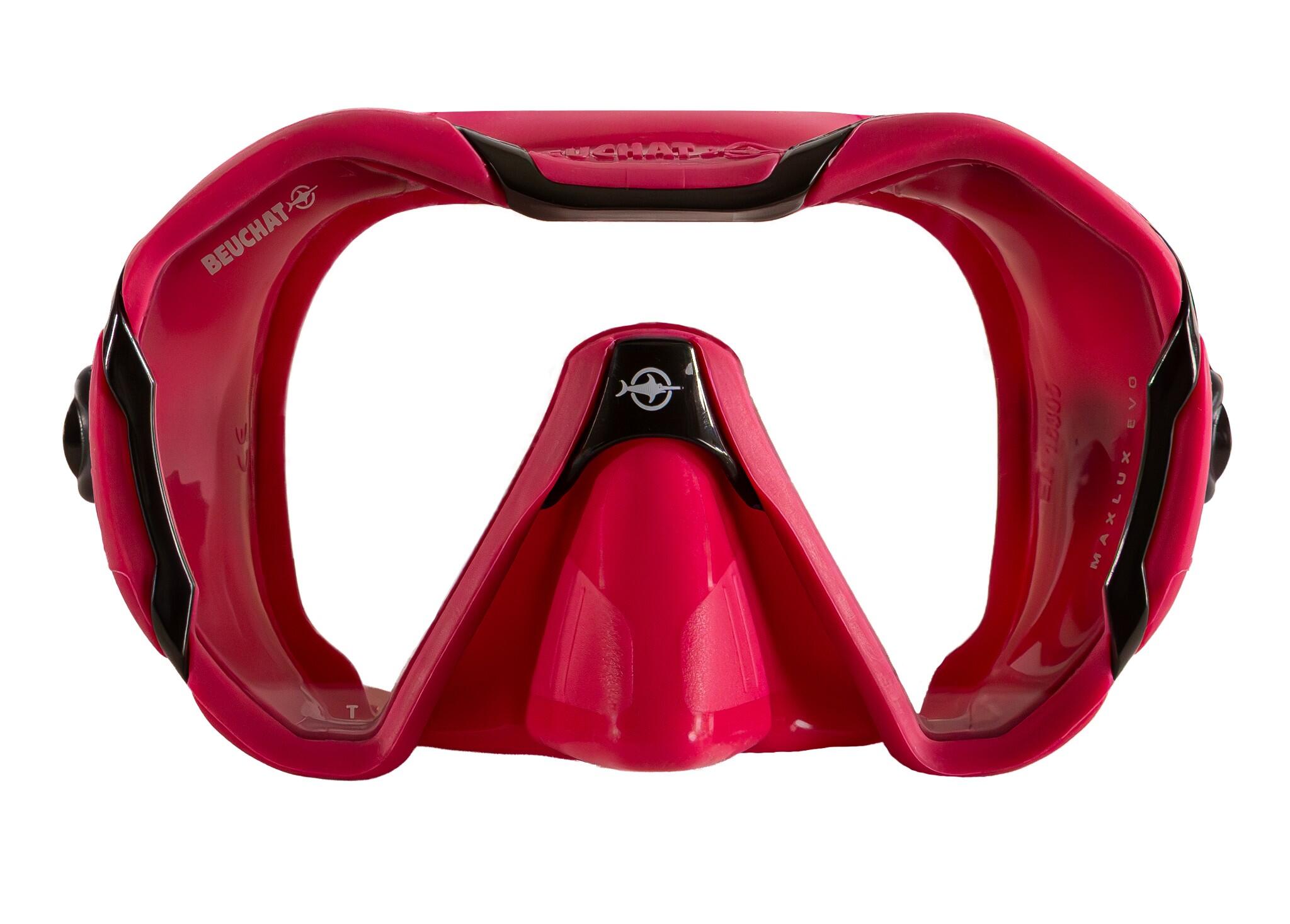 Masque de plongée, apnée et snorkeling Maxlux Evo magenta noir Beuchat 4/4