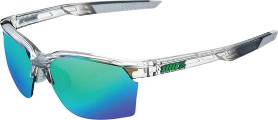 Lunettes solaires 100% SPORTCOUPE Polished Translucent Crystal Grey Green