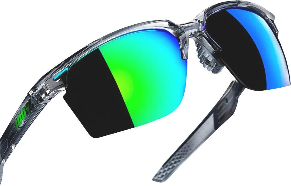 Lunettes solaires 100% SPORTCOUPE Polished Translucent Crystal Grey Green 4/5