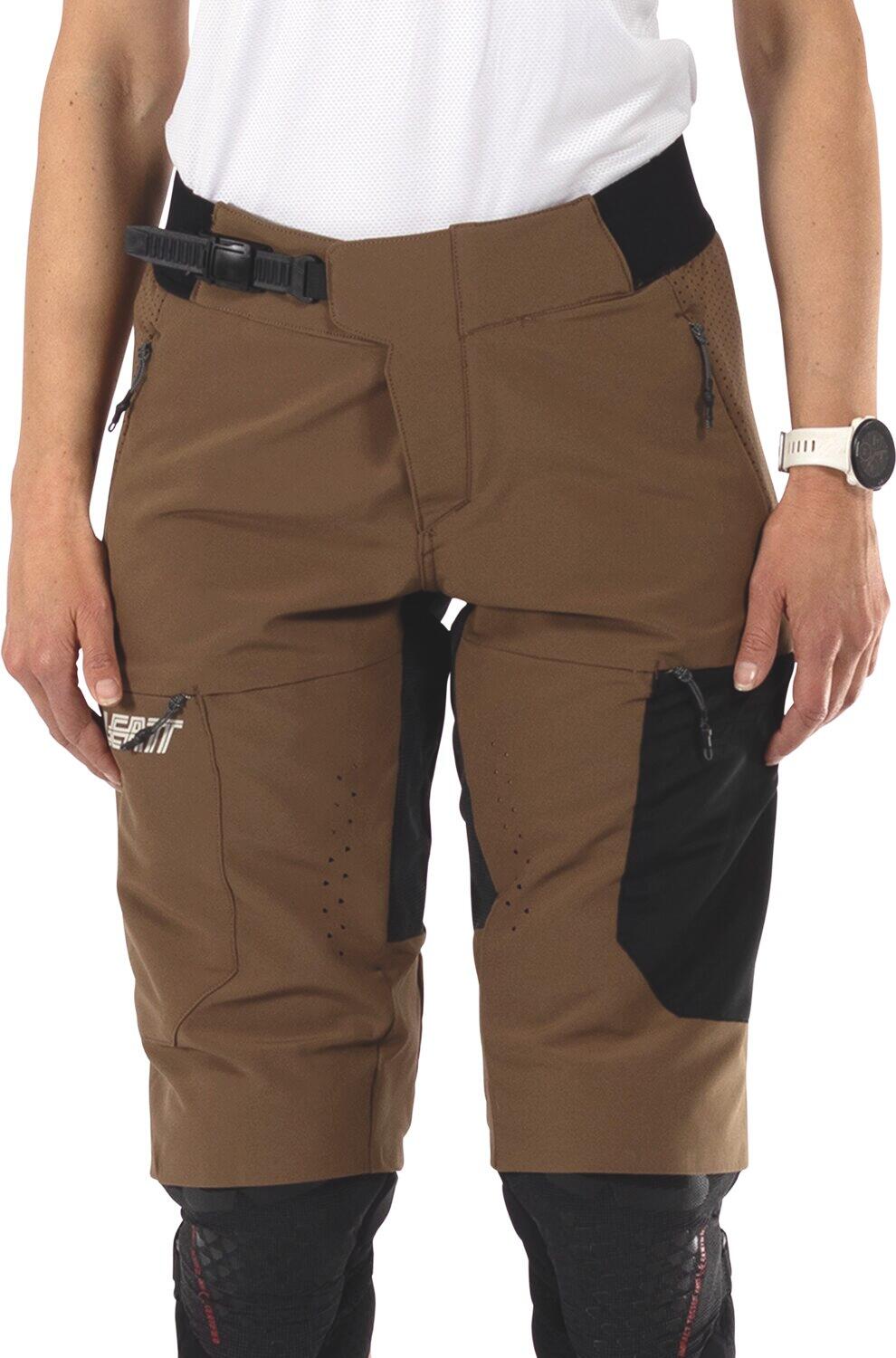 Comfortabele en duurzame Enduro 3.0 korte MTB-broek Bruin Dames 3/7