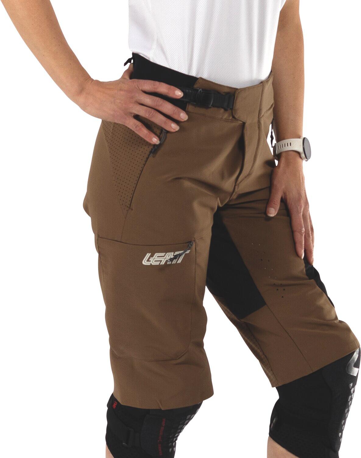 Comfortabele en duurzame Enduro 3.0 korte MTB-broek Bruin Dames 5/7