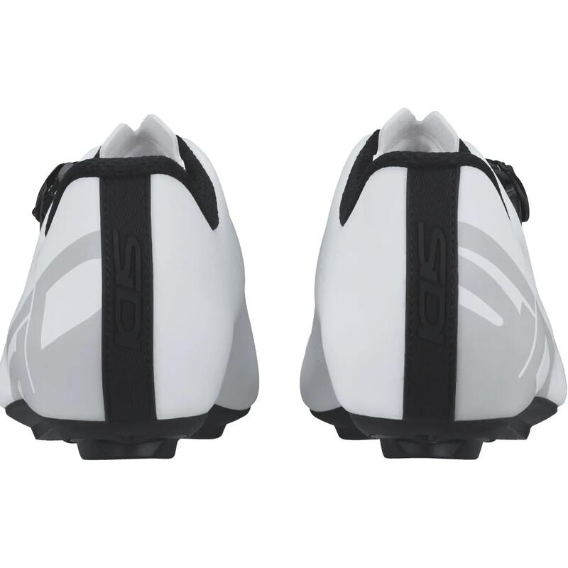 Pantofi de ciclism Fast 2 cu talpă carbon și închidere rotativă albi, mărimea 43