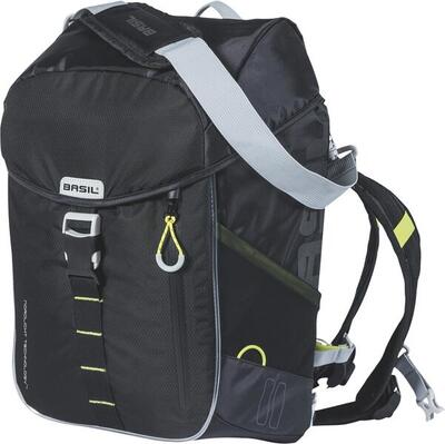 Fietsrugzak met led-strip basil miles nordlicht 17 liter zwart