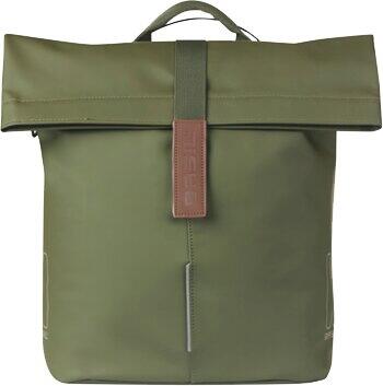 Basil SoHo MIK Studs – Sac à Bandoulière Vélo Imperméable 17L, Vert, LED Nordlicht, Compartiment PC, Compatible Porte-bagages