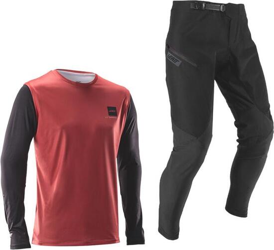 Kit Maillot Manches Longues et Pantalon Leatt Gravity 1.0 Rouge