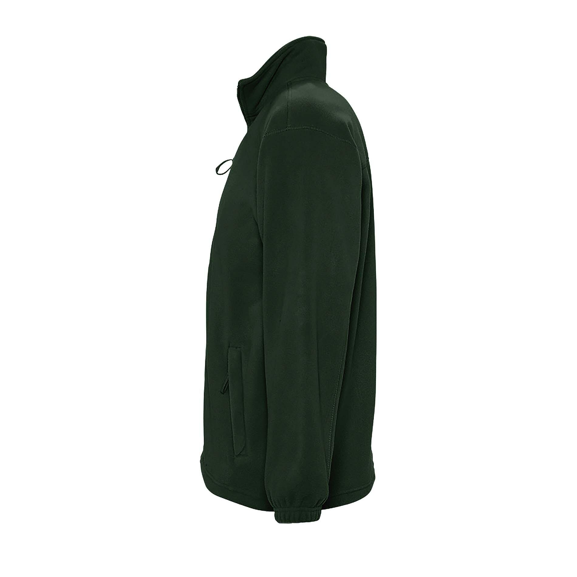 Mens North Full Zip Outdoor Fleece Jacket (Forest Green) 3/4
