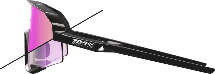 Slendale Gloss Black - Photochromic Purple Mirror 3/4
