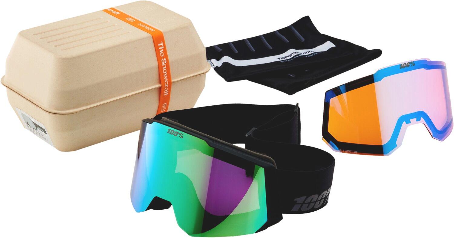 SNOWCRAFT HiPER Goggle Black/Green - Mirror Green Lens 4/4