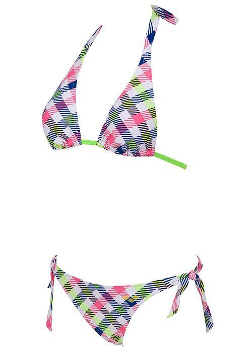 Arena Checks Triangel-Bikini Weiß/Multicolor Größe 40 5/5