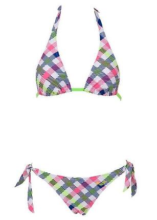 Arena Checks Triangel-Bikini Weiß/Multicolor Größe 40