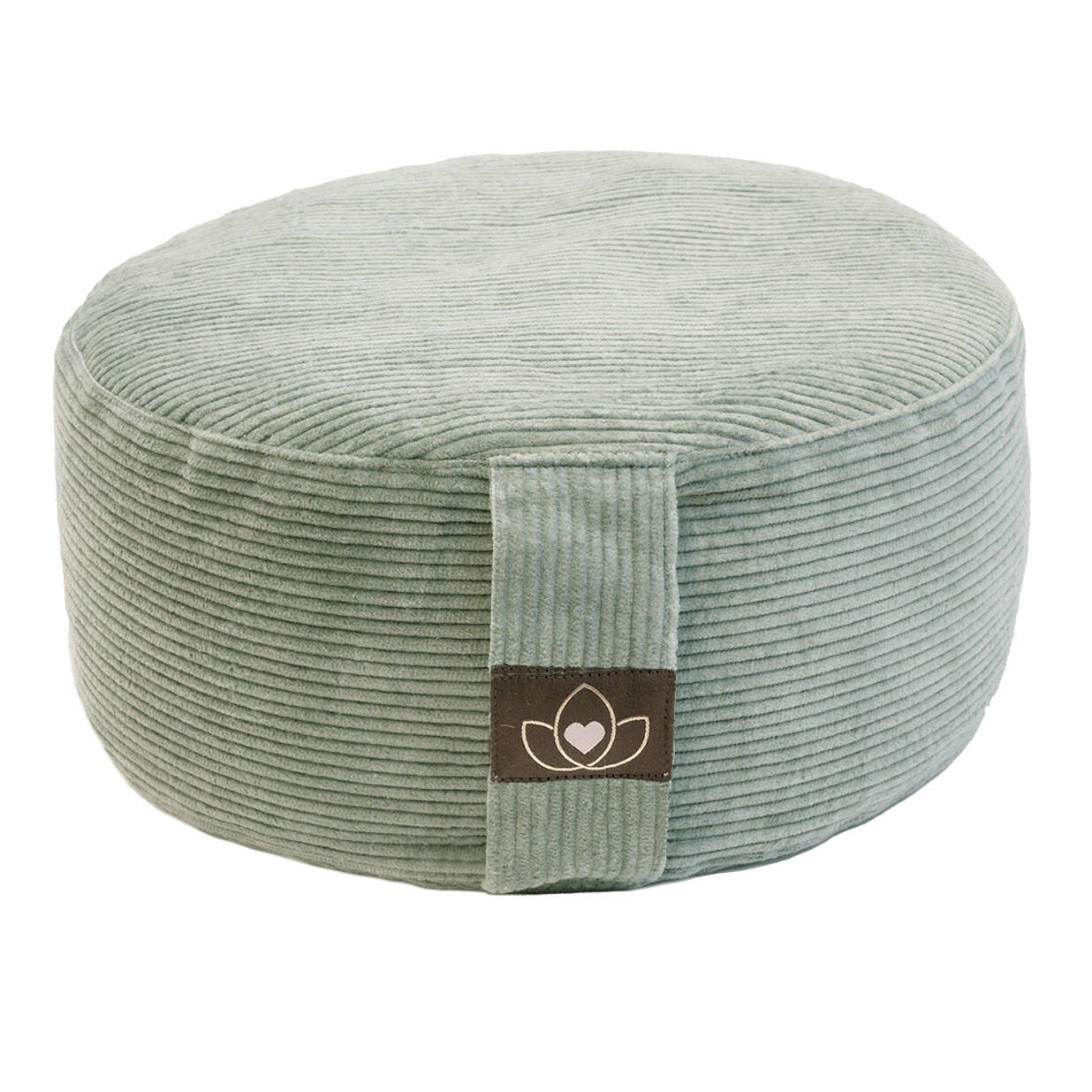 Lotus Meditatiekussen eco rib asgroen rond 2/5