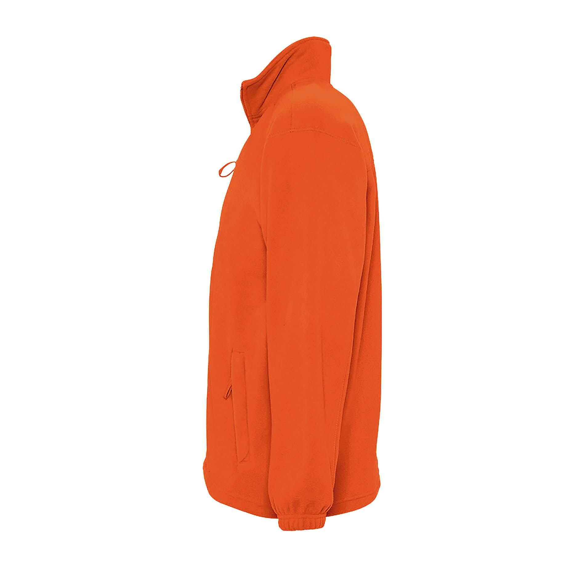 Mens North Full Zip Outdoor Fleece Jacket (Neon Orange) 3/4