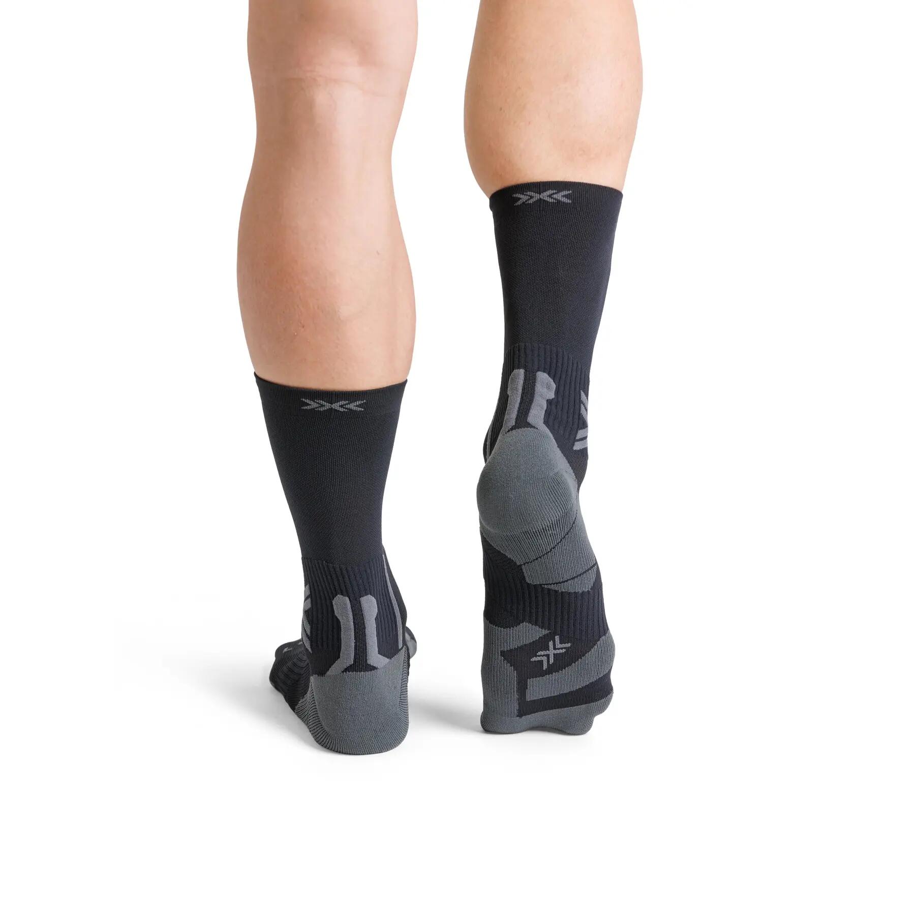 Calcetines X-Socks Run Discover Crew Black/Charcoal running Unisex Gris X-BIONIC 4/4