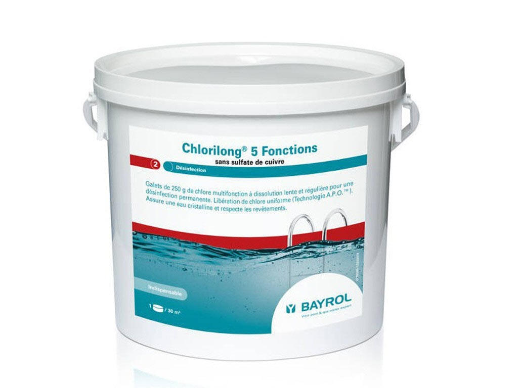 Chlore lent 5 fonctions galet 5kg 1/1