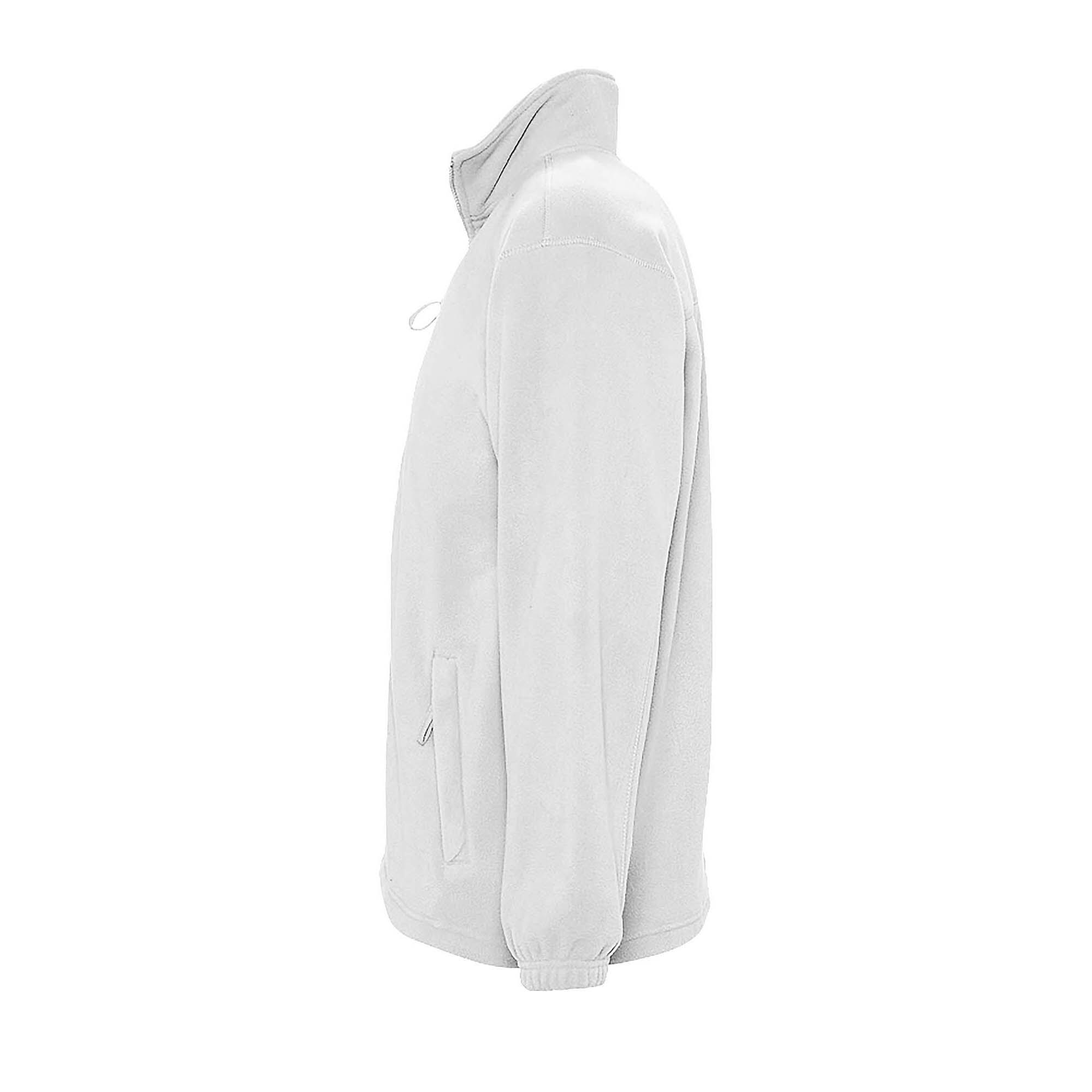 Mens North Full Zip Outdoor Fleece Jacket (White) 3/4