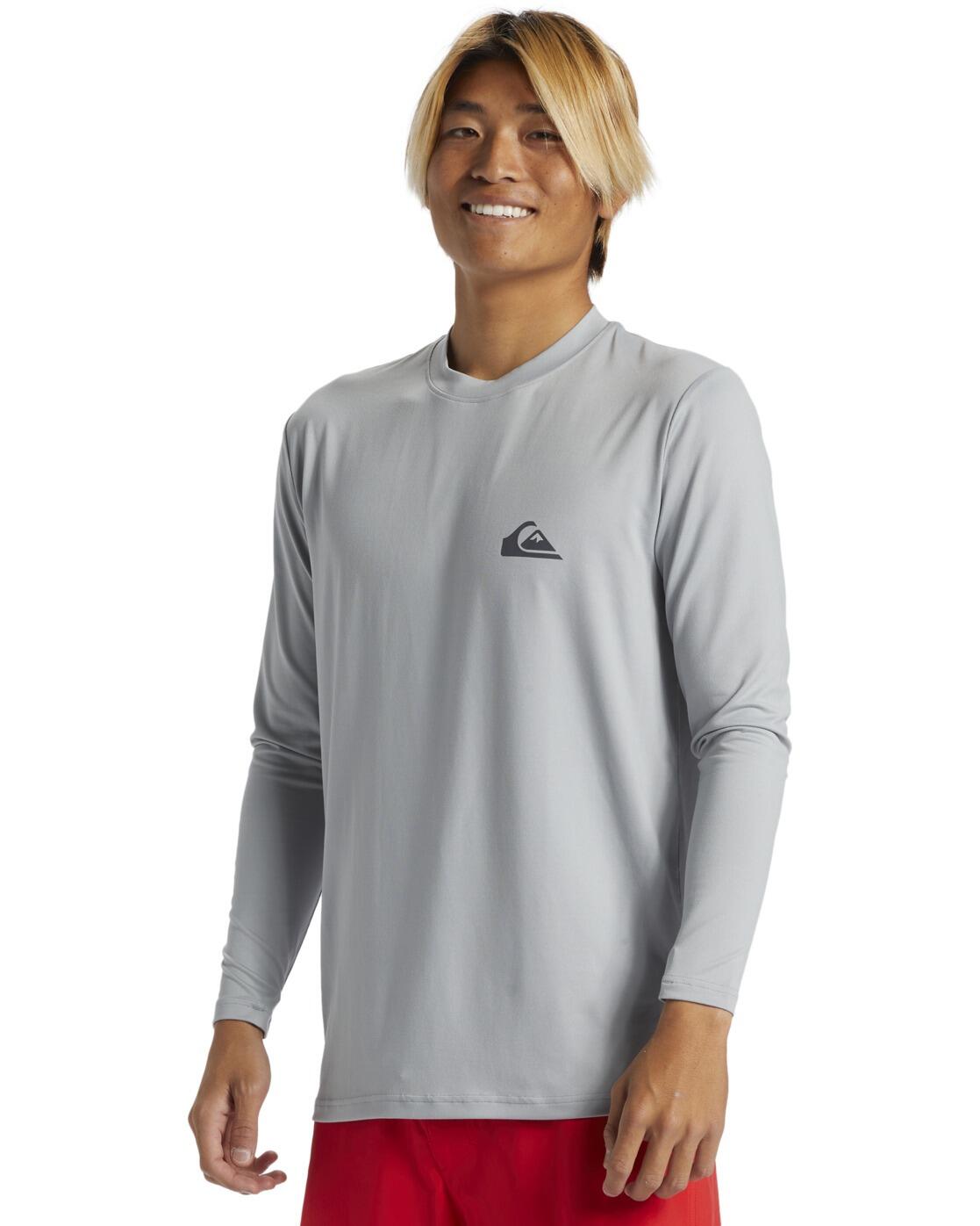 Langärmliges Surf-T-Shirt mit UPF 50 EVERYDAY SURF Grau Herren 4/4
