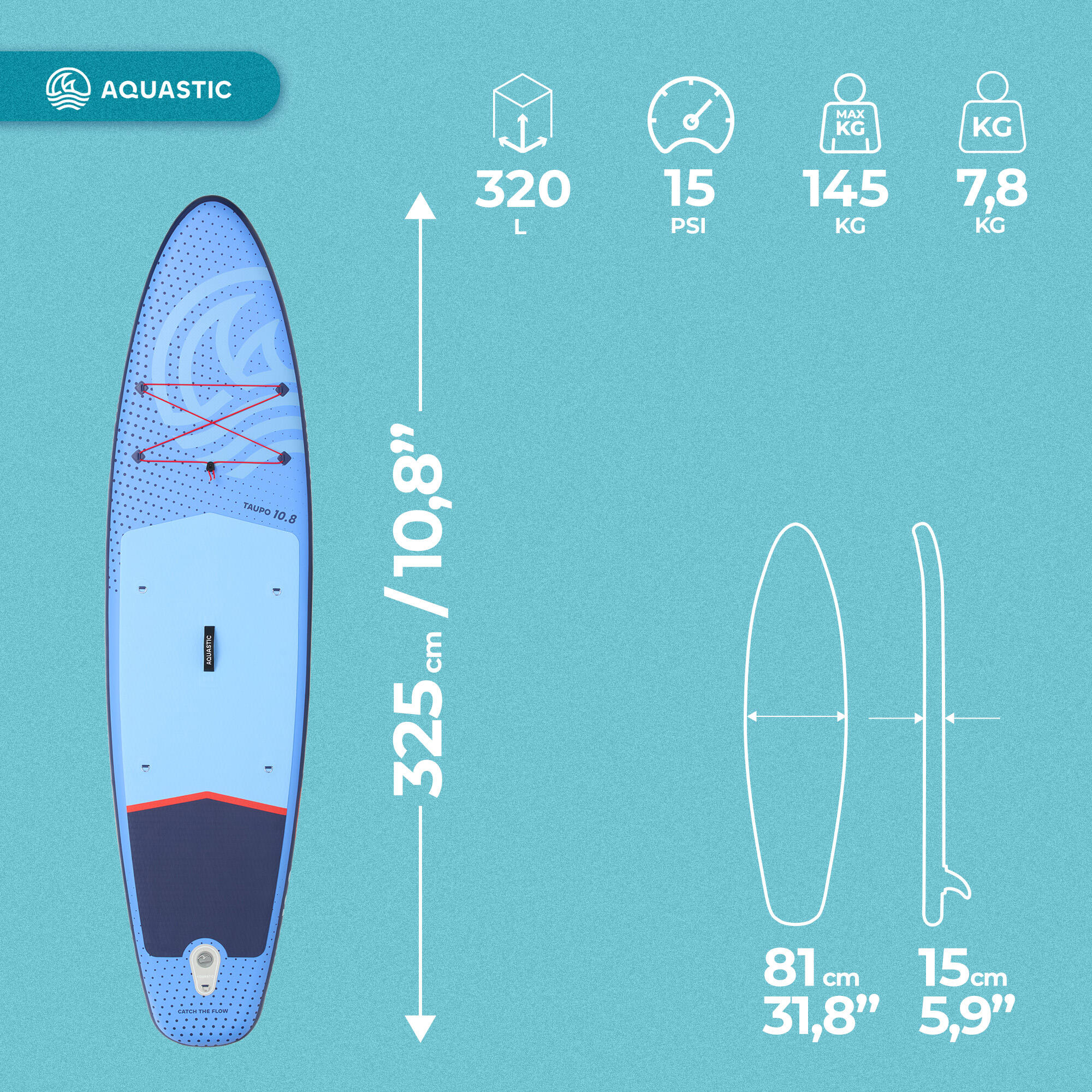 Tabla SUP AQUASTIC Taupo 10'8" 3/7