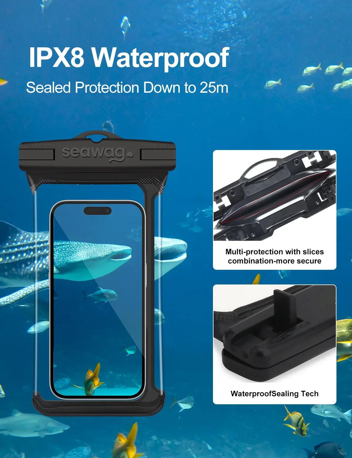 Funda impermeable para teléfono 6,9” IPX8 Seawag Flex 6/7