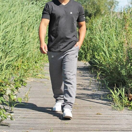 2er-Pack Wess Jogginghosen mit geradem Bein und elastischem Bund 3/5