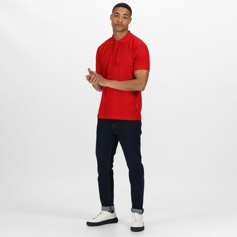 Professioneel Heren Coolweave Poloshirt met korte mouwen (Klassiek rood)