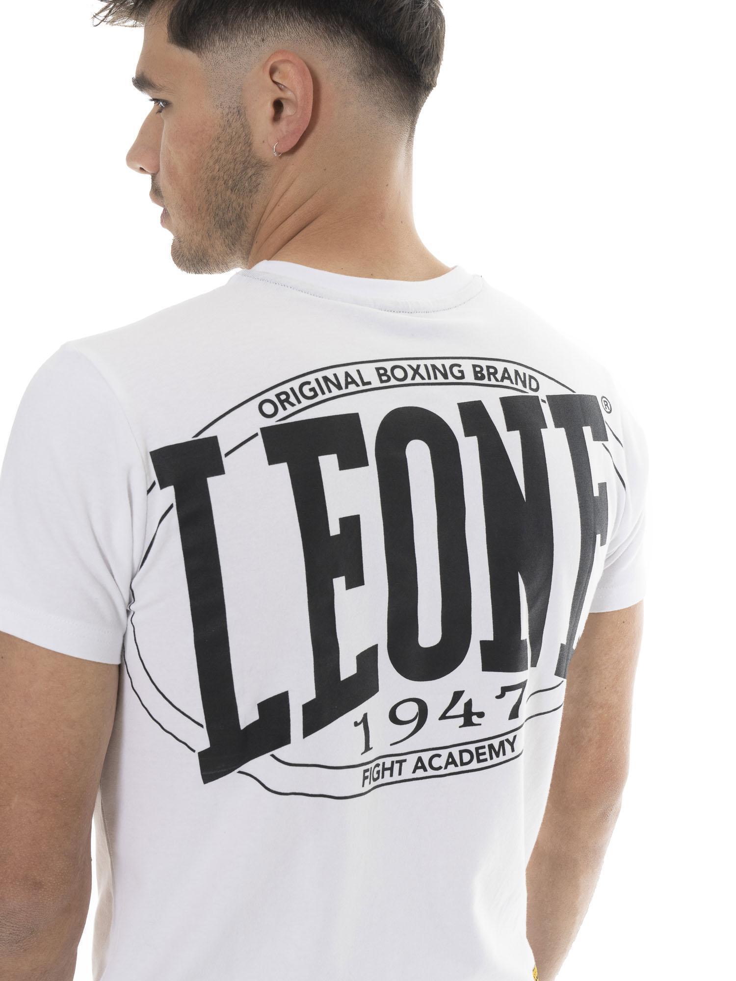 Kurzärmliges T-Shirt aus Stretch-Baumwolle mit goldenem Leone 1947-Logo 3/5