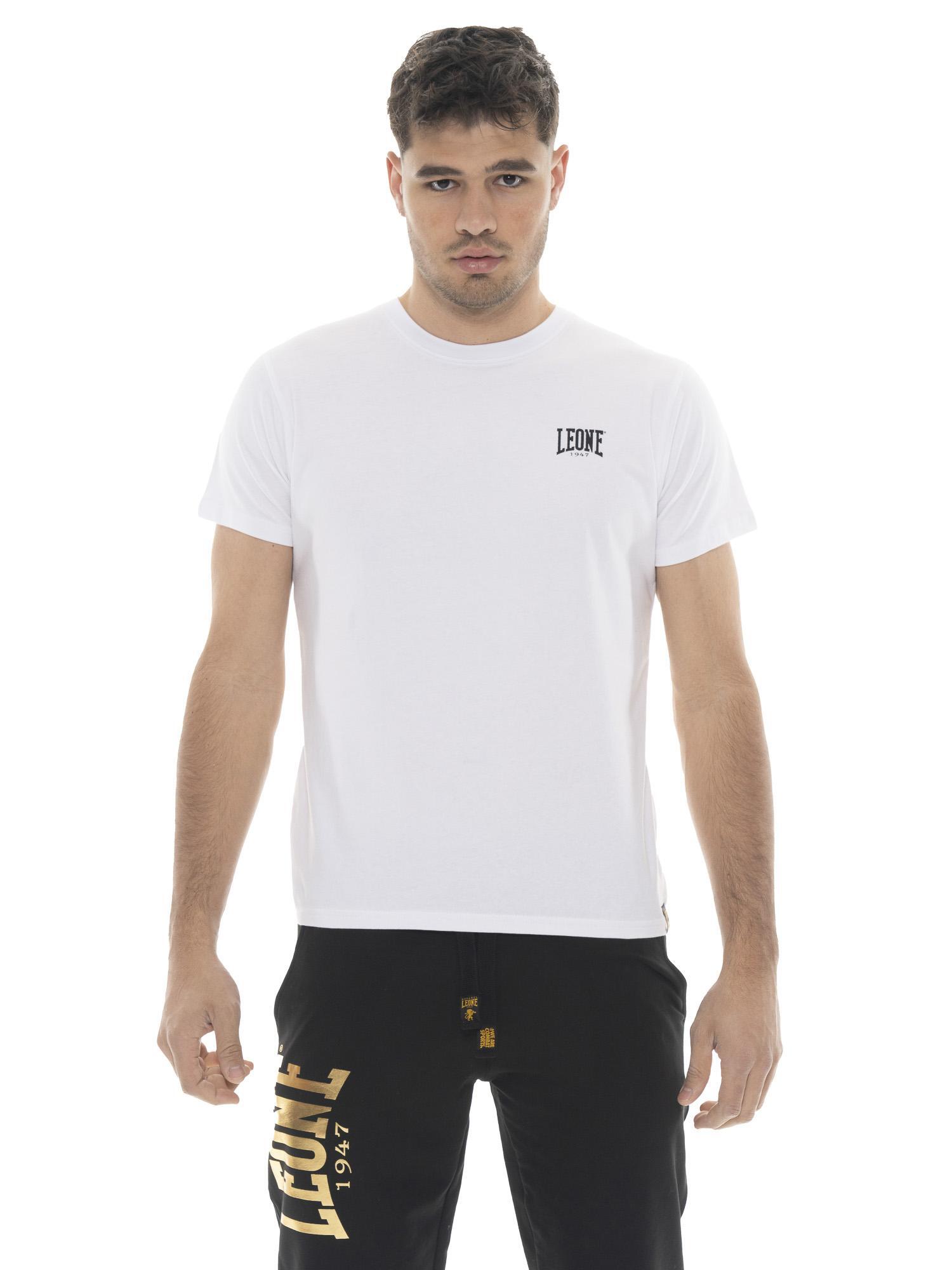 Tricou cu mânecă scurtă din bumbac elastic, cu logo-ul Leone 1947 Gold