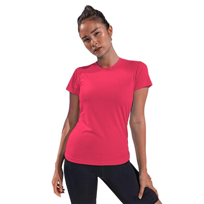 Tri Dri Performance Kurzarm TShirt Damen Dunkles Pink