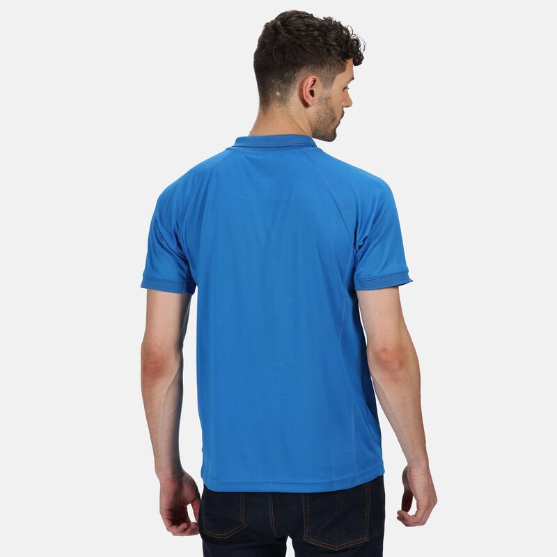 Professionell Poloshirt, kurzärmlig Herren Mittelblau