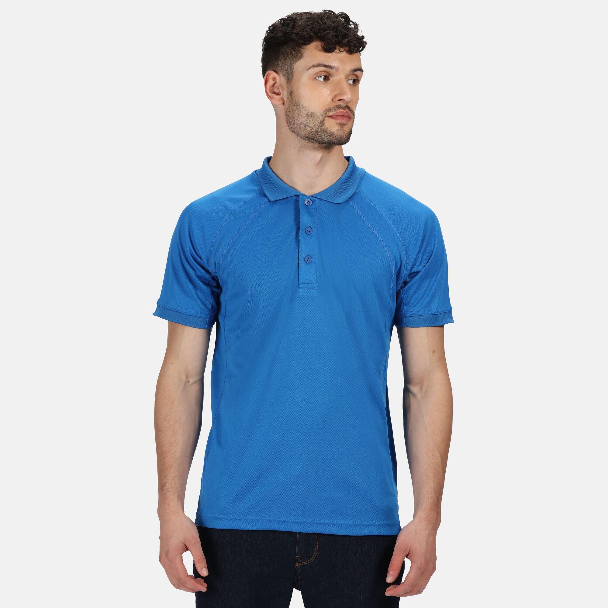 Professional Mens Coolweave Short Sleeve Polo Shirt (Oxford Blue) 3/5