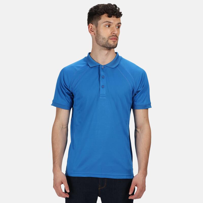 Professional Polo Coolweave A Manica Corta Uomo Regatta Blu Oxford