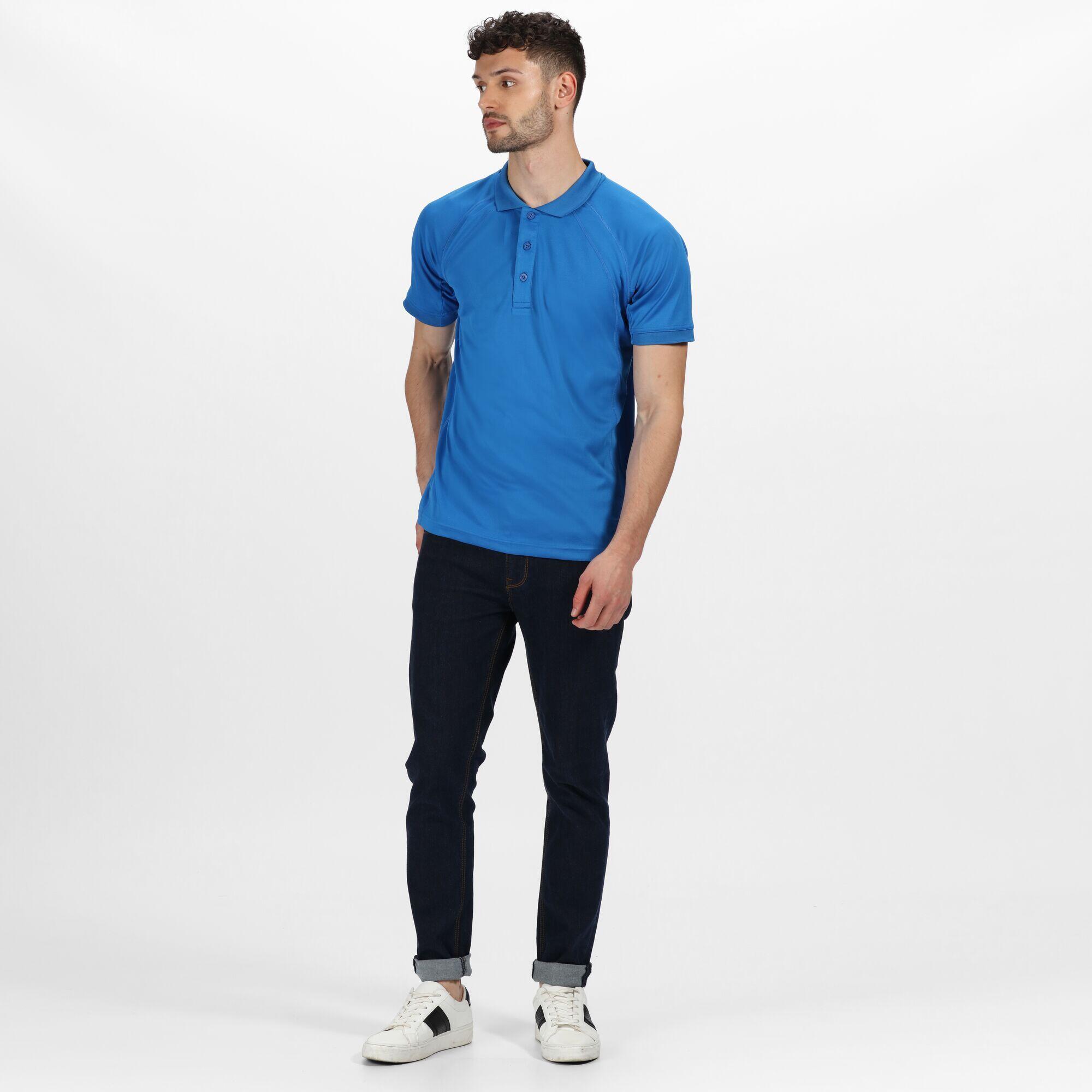 Professional Polo Coolweave A Manica Corta Uomo Regatta Blu Oxford 4/5