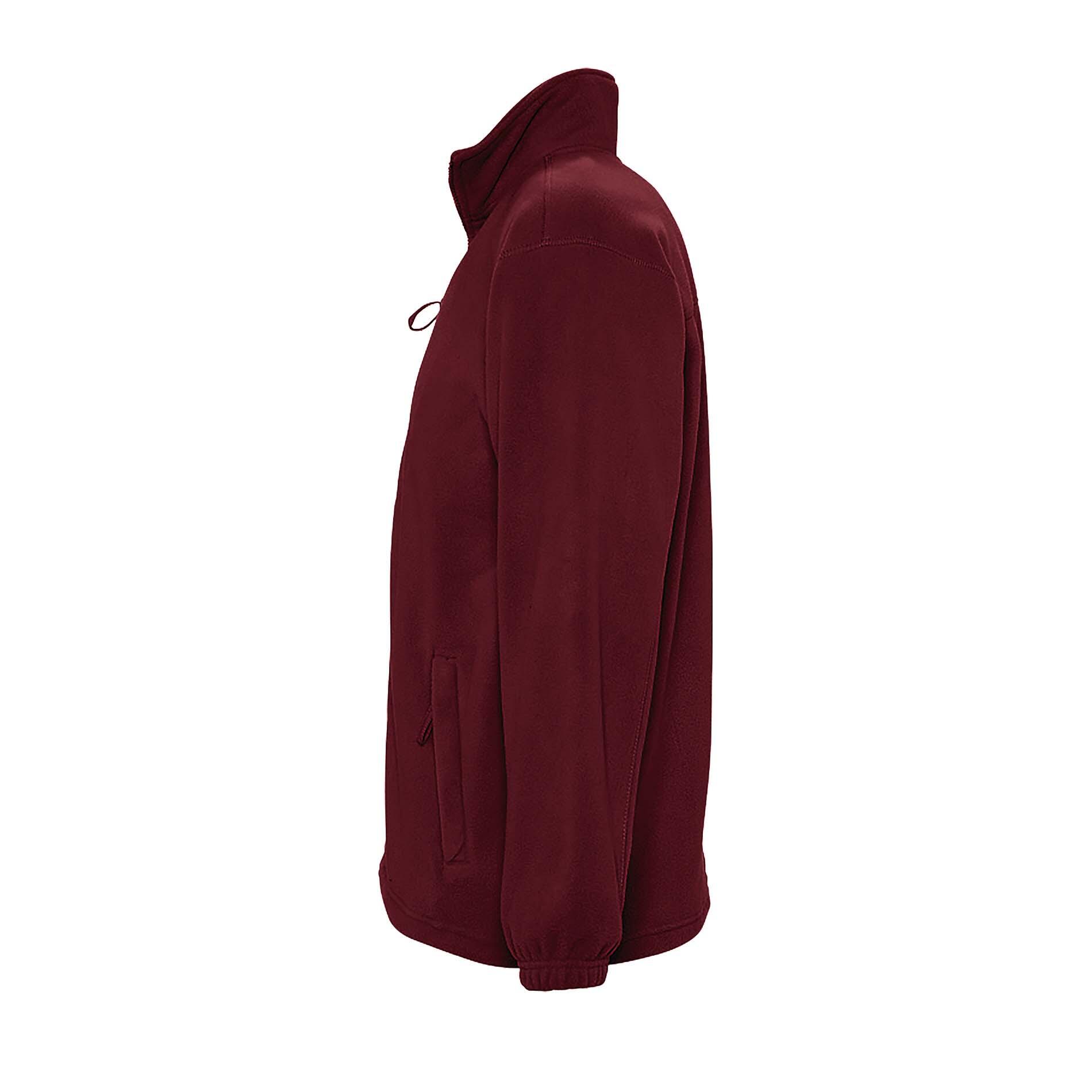 Mens North Full Zip Outdoor Fleece Jacket (Burgundy) 3/4