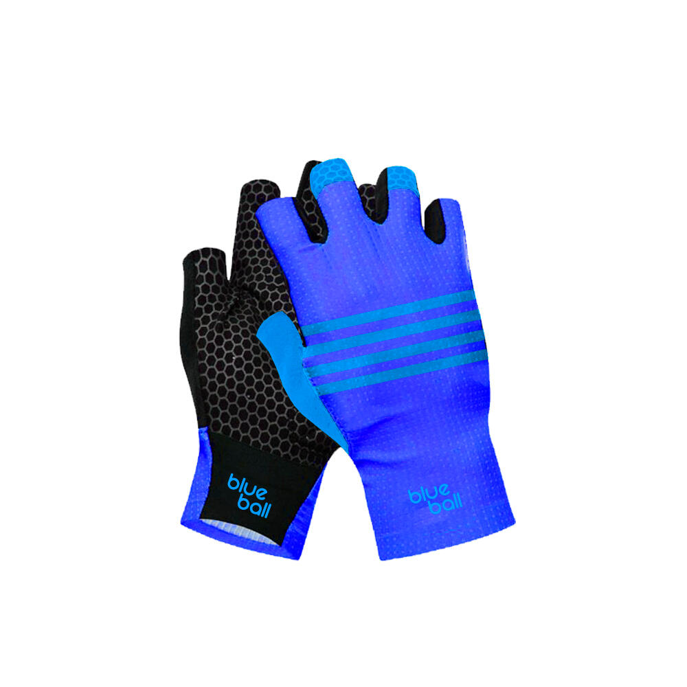 GANTS BICICLETA CORTOS BlueBall EN BLEU AVEC RAYAS BLANCAS 5/5