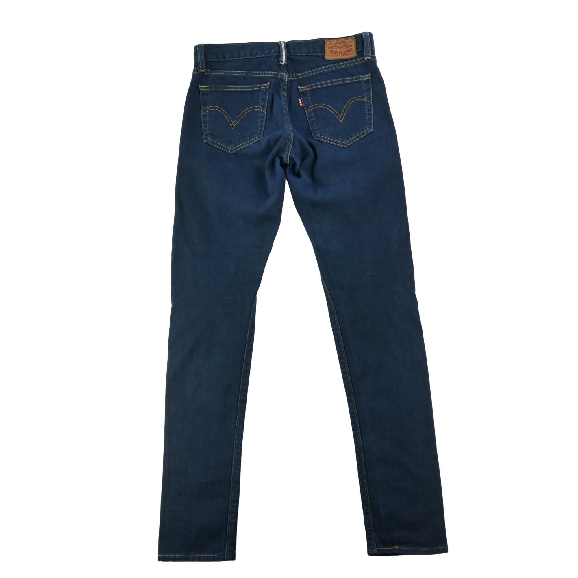 Seconde vie - Jean Femme Levis Boyfriend Skinny Marine - Excellent 2/7