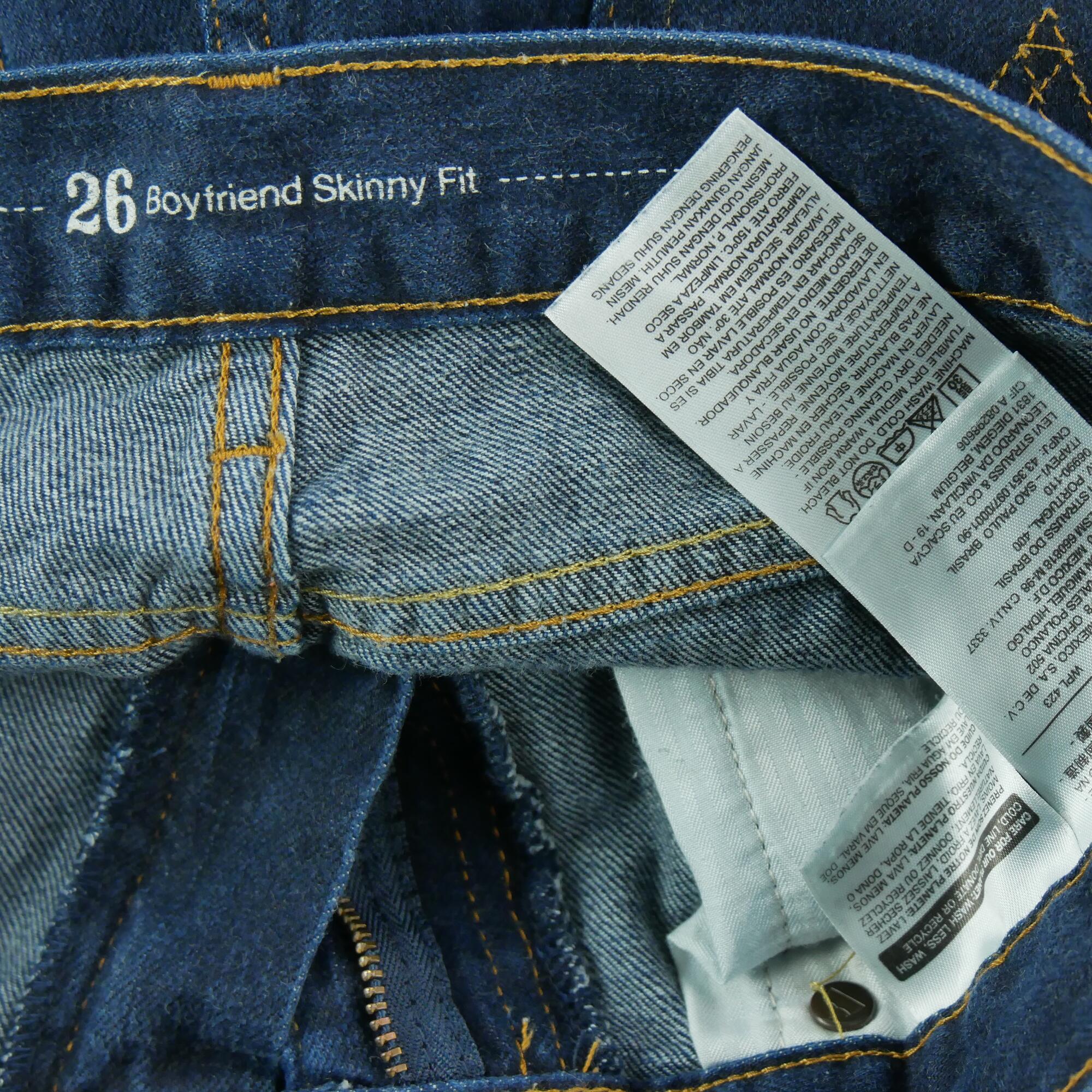 Seconde vie - Jean Femme Levis Boyfriend Skinny Marine - Excellent 7/7