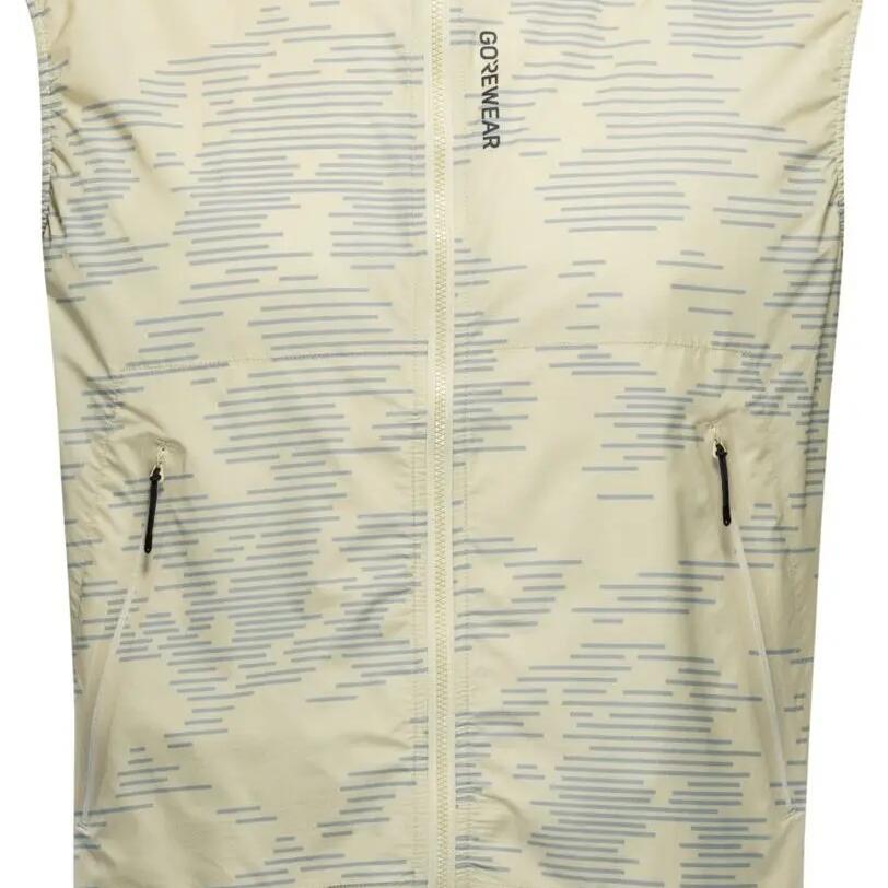 Gore Wear Concurve Electro Sleeveless Windbreaker Jacket in Beige and Gray