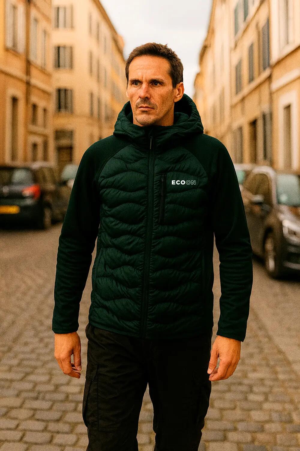Abrigo ECOActive Hybrid Insulated Jacket with cap de la marque ECOON couleur Ve… 3/6