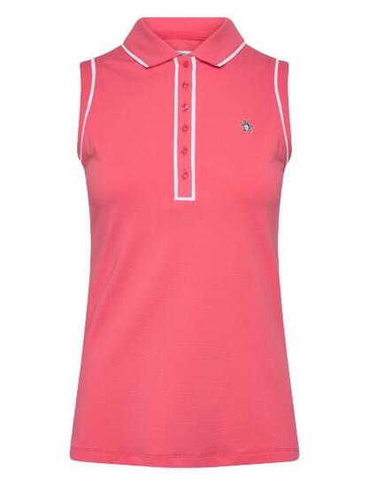 Polo de golf sans manches Original Penguin Performance pour femme, rose