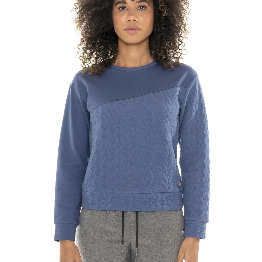 Leone 1947 Braid women's winter crewneck sweatshirts with braid inserts
