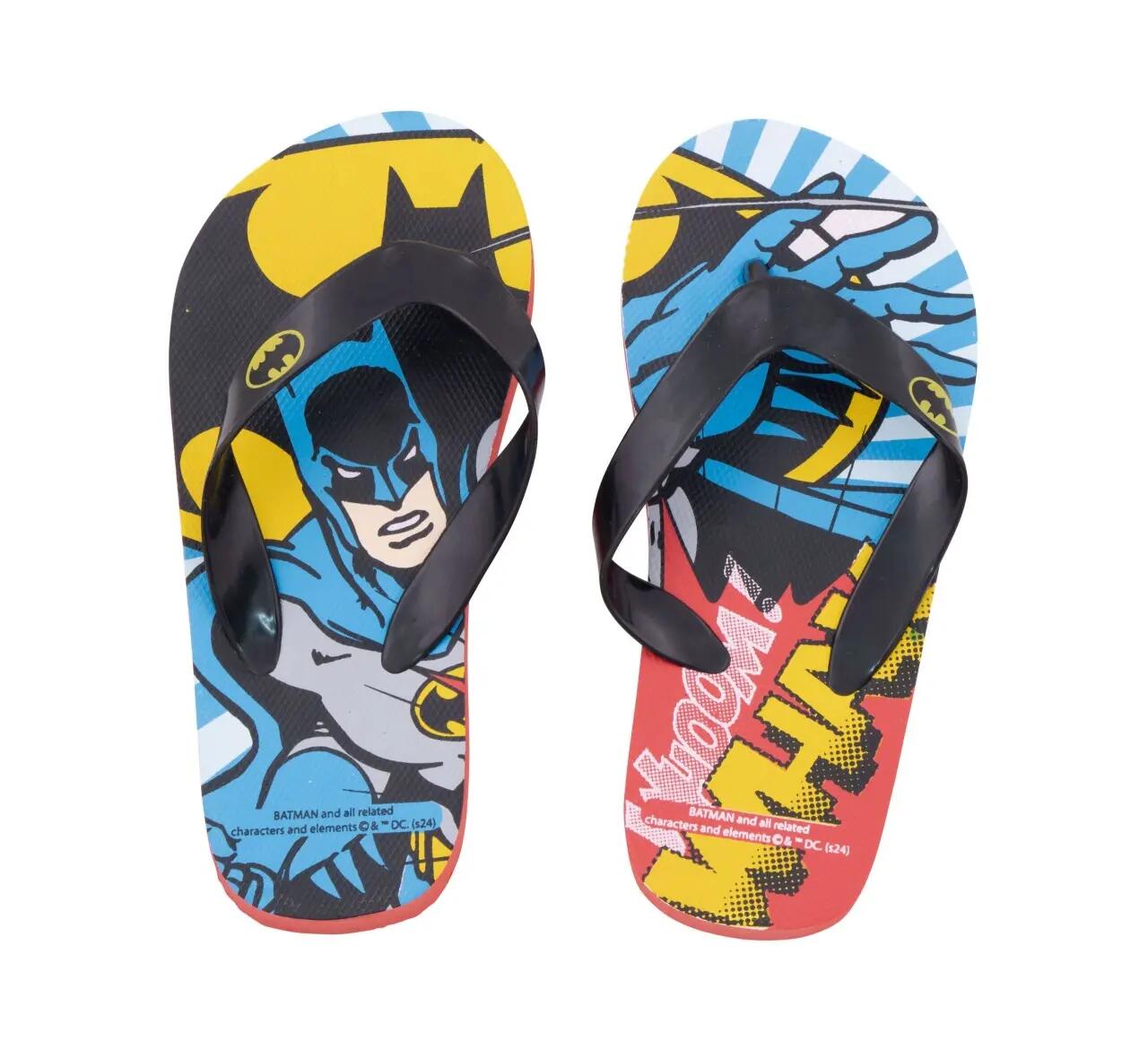 Papuci Flip-flops, pentru copii, model Batman, culoarea negru, Arditex, 32 EU 3/4