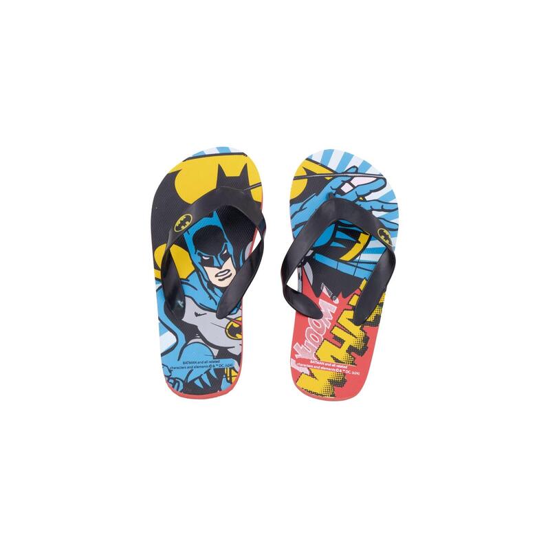 Papuci Flip-flops, pentru copii, model Batman, culoarea negru, Arditex, 32 EU