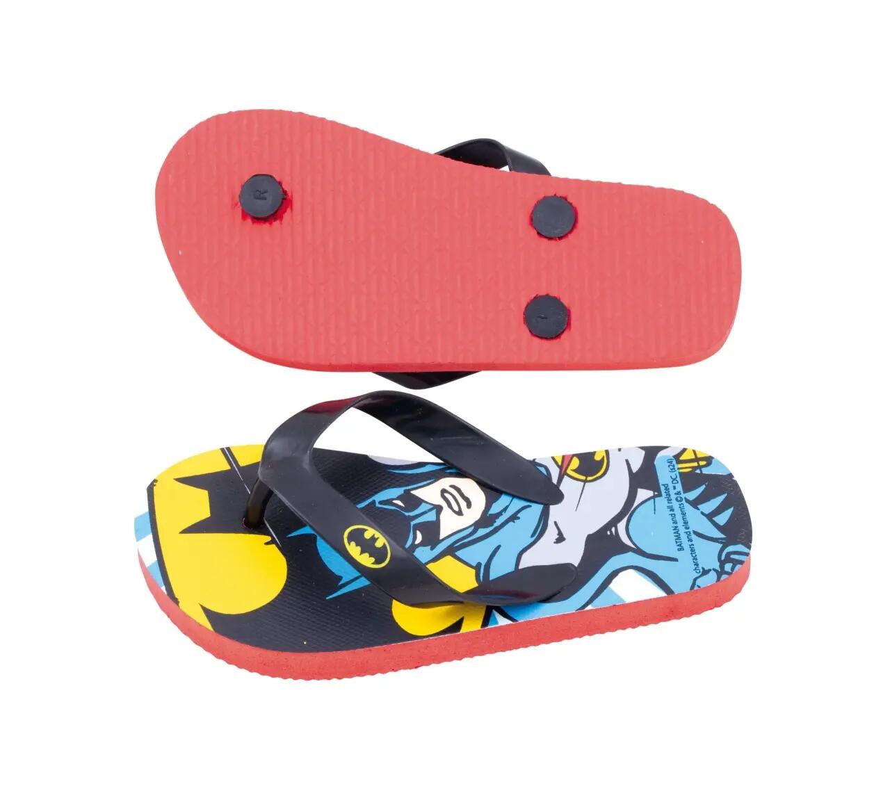 Papuci Flip-flops, pentru copii, model Batman, culoarea negru, Arditex, 32 EU 2/4