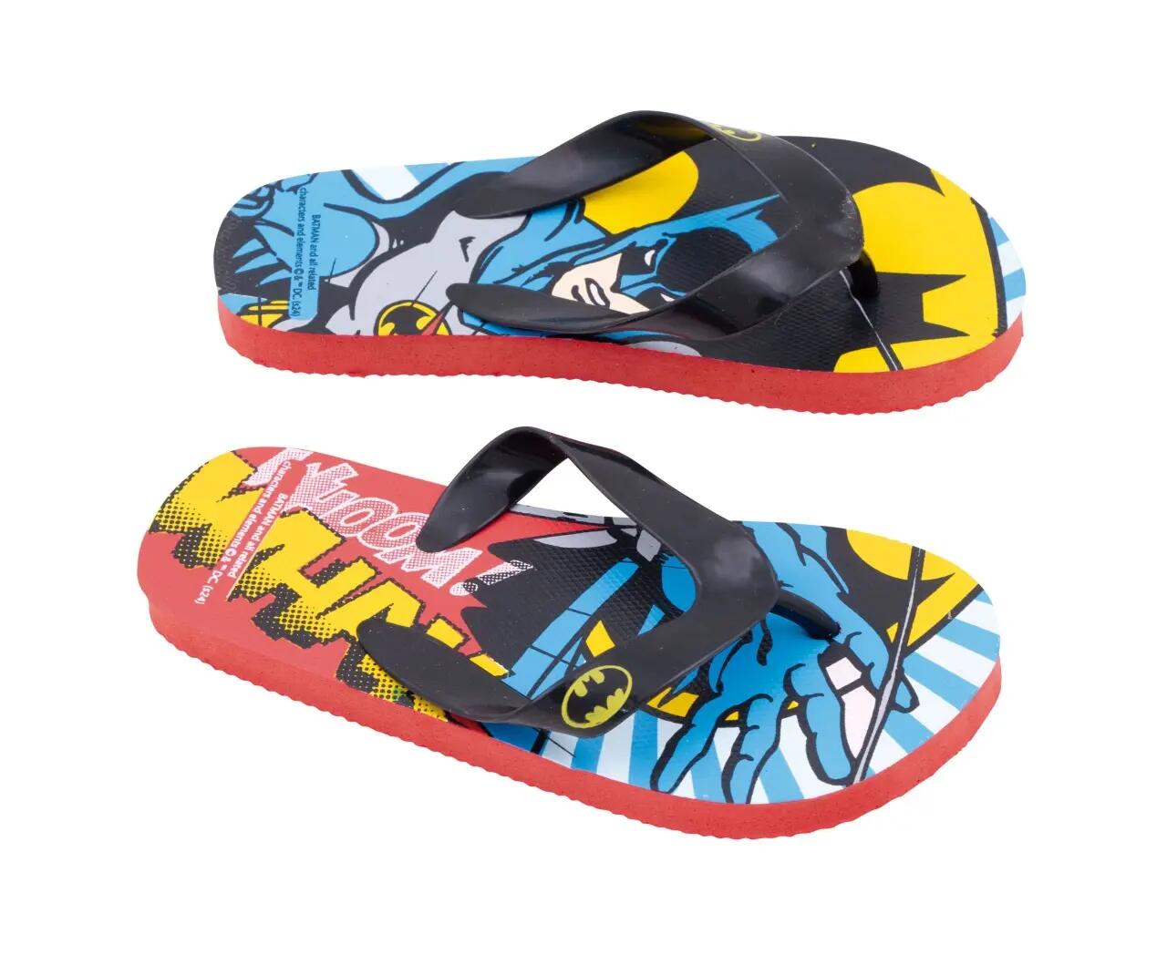 Papuci Flip-flops, pentru copii, model Batman, culoarea negru, Arditex, 32 EU 4/4